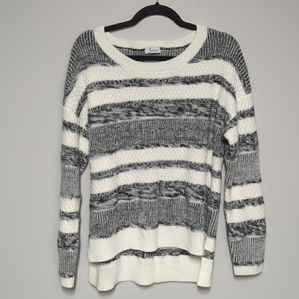 NY Threads Black and White Striped Sweater